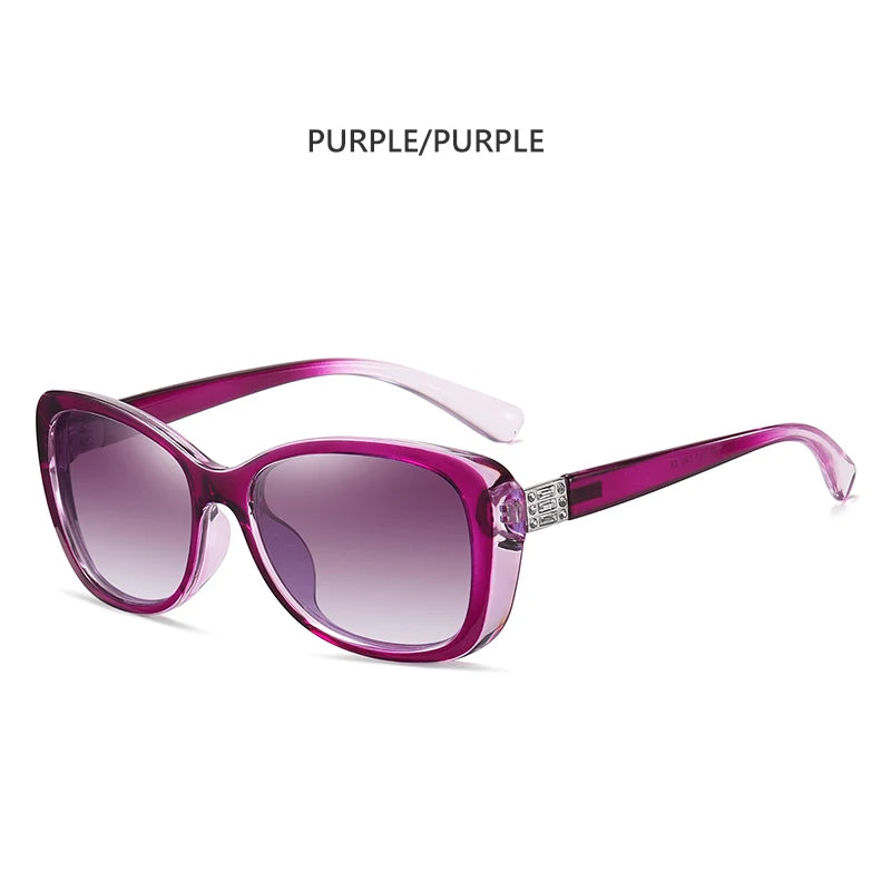 Diamond Gradient Polarized UV400 Square Sunglasses for Women Driving Travel Glasses