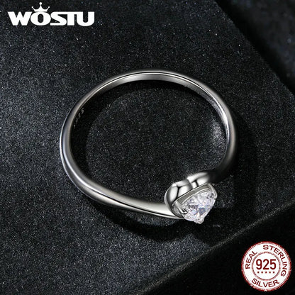 Heart Moissanite Ring For Women Forever Love Diamond Cut 925 Sterling Silver Promise Rings