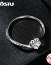 Heart Moissanite Ring For Women Forever Love Diamond Cut 925 Sterling Silver Promise Rings