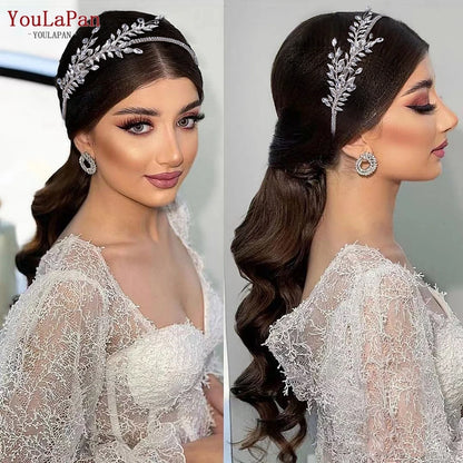 Elegant Bridal Headband Alloy Leaf Wedding Head Hoop Bride Hair Accessories Ornament