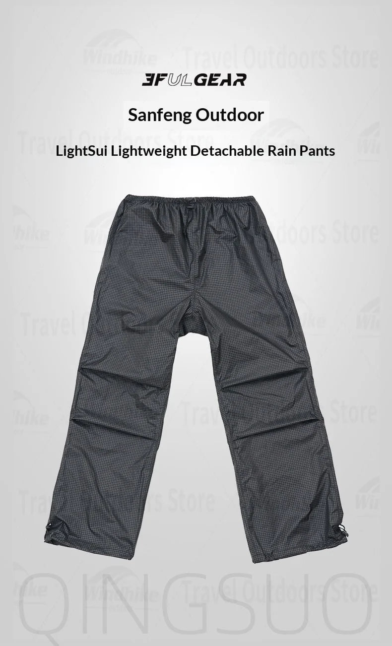 Lightweight Waterproof Hiking Rain Jacket and Pants Set with Hood