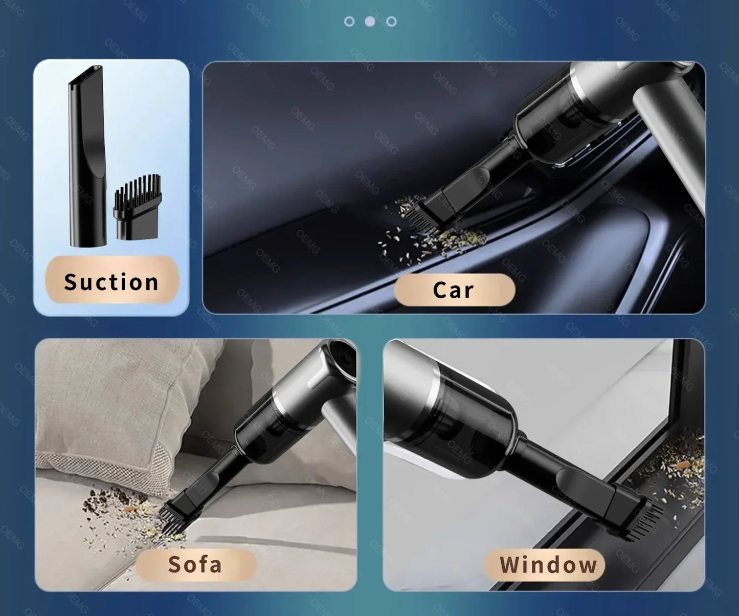 120000PA Car Vacuum Cleaner Portable Handheld Wireless Car Cleaner Powerful Mini Cleaner Cleaning Machine Home Appliance