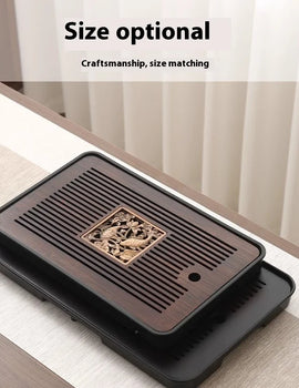 Bamboo Tea Tray Portable Dishes Rectangle Tea Ceremony Chaban Tea Chaban Tea Table Dual Purpose Drainage Water Storage