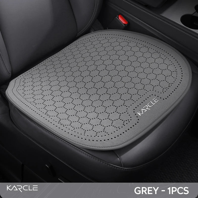 Car Seat Cushion Breathable Hole Universal Suede Car Seat Covers Front Rear Auto Seat Pads Four Season Car Chair Mat Accessories