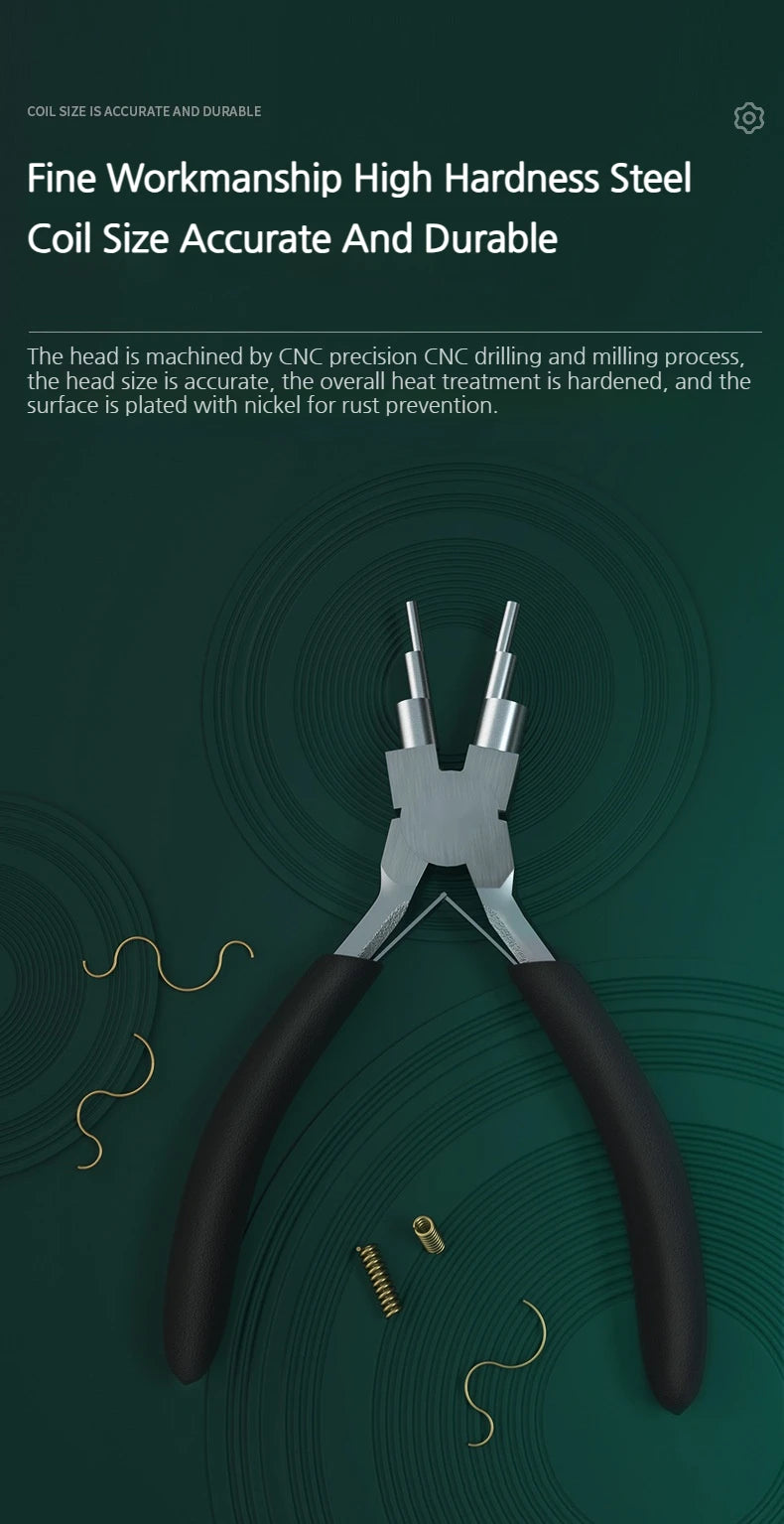 1pc Iron Wire Looping Jewelry Pliers, 6-in-1 Bail-Making Pliers, With Non-Slip Comfort Grip Handle, For Loops Making Tool