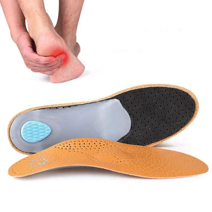 1Pair Orthopedic Insoles Arch Support Insole Flat Feet Plantar Fasciitis Shoe Pads Quality Leather Deodorising Shoe Sole