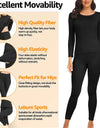 Thermal Underwear Black  for Women Long Johns Base Layer Cold Weather Top Bottom Ultra-Soft Women's Underwear Set