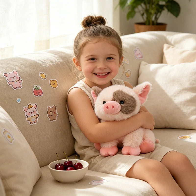 20CM Cute Pink White Pig Plush Toy Doll Soft Stuffed Animal Piggy Fluffy  Sleeping Pillow Birthday Gift Kids Girl Boy Room Decor