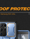 for Samsung Galaxy S24 S23 Ultra Case Bulit-in Screen Protector & Slide Camera Cover Phone Case with Kickstand Belt-Clip