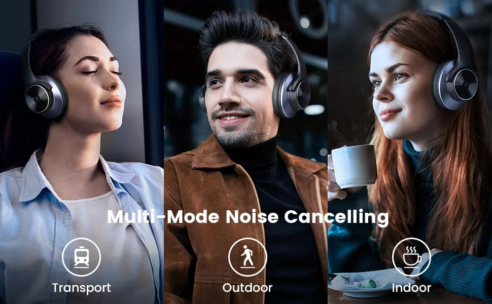 A10 Bluetooth 5.4 Headphones Hybrid Active Noise Cancelling With Hi-Res Audio Over Ear Wireless Headset ANC With 5-Mic