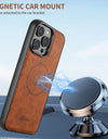 Leather for Magsafe Case for iPhone 16 15 Pro Max 16e 14 Plus 16Plus Bracket Magnetic Back Cover with Card Holder