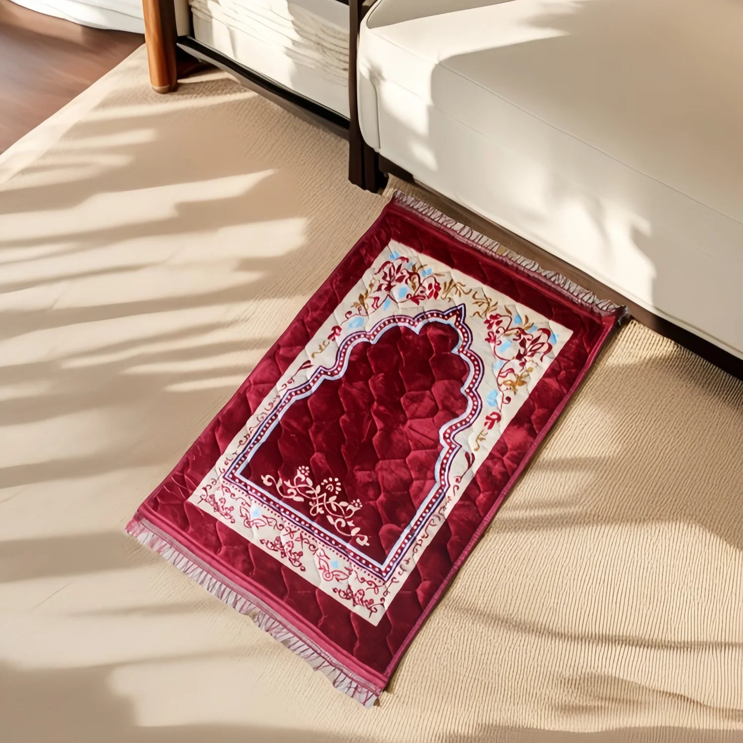 Muslim Prayer Rug Soft 80*120cm Large Prayer Mat Islam Padded Islamic Prayer Mat Thick for Men and Women