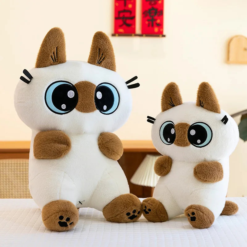 Kawaii Siamese Cat Plush Stuffed Doll Toy