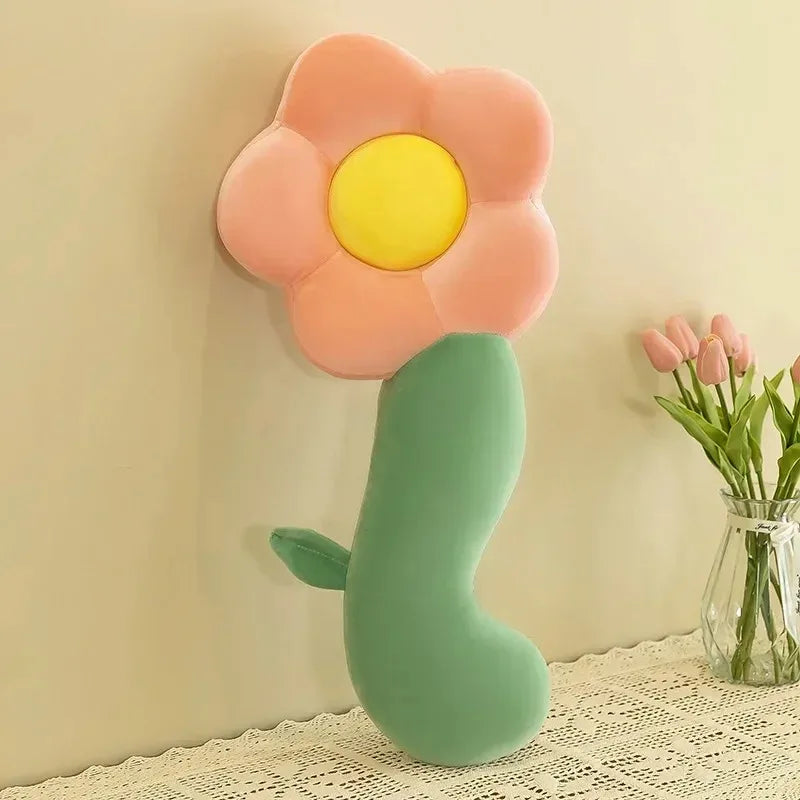 Long Sunflower Plush Body Pillow Cute Large Flower Stuffed Cushion Sofa Decorative Stuffed Body PillowBed Sleeping Back Cushion