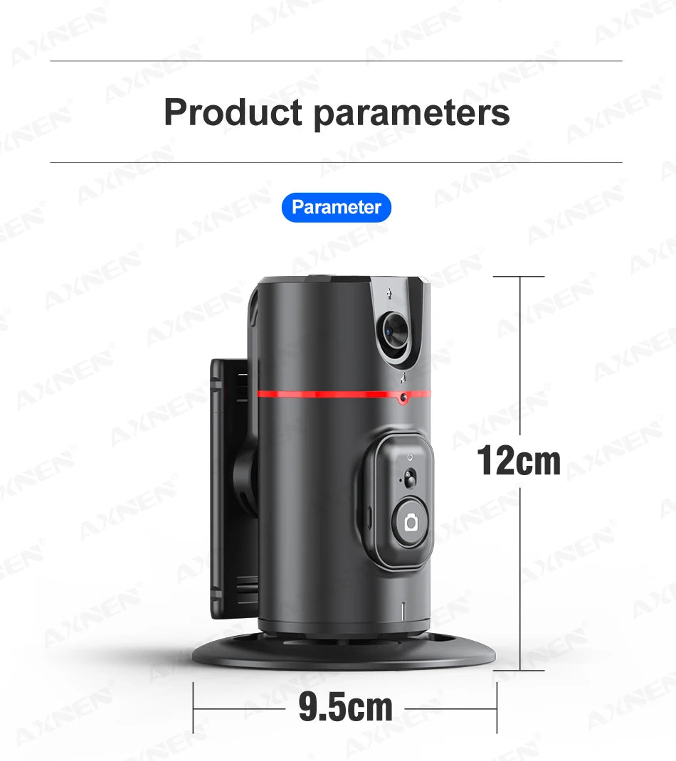 P02 360 Rotation Follow-up Gimbal Stabilizer Monopod Desktop Tracking Gimbal with Remote for Phone Live Photography