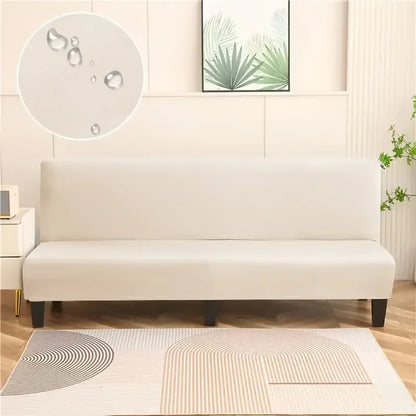 Armless Sofa Covers Elastic Solid Color Sofa Bed Cover Folding Seat Slipcover Dust-proof Stretch Couch Protector for Living Room