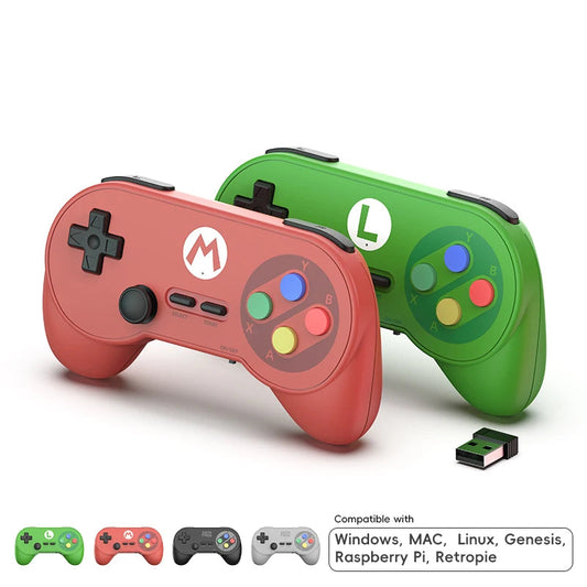 PC07 Retro Wireless Gamepad with Dual Receiver, 2.4GHz Classic Controller for PC, Android & Arcade Emulators