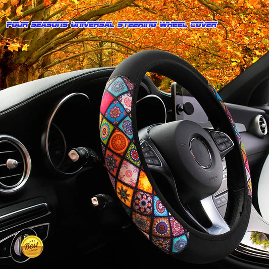 Colourful Fabric Car Steering Wheel Cover 38CM