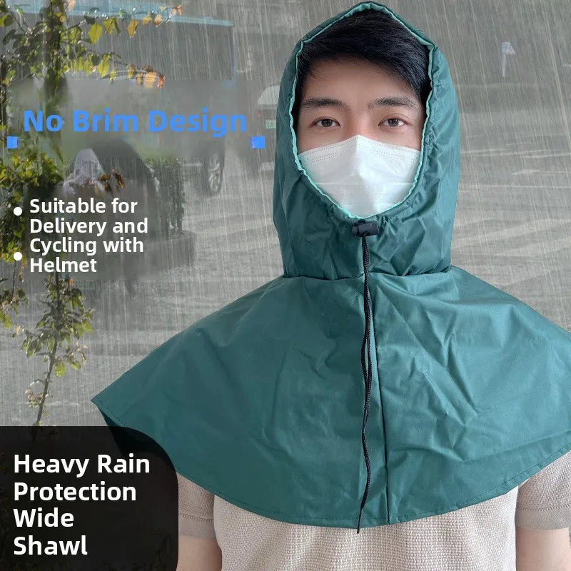 Waterproof Cycling Rain Poncho with Drawstring Hood for Outdoor Work