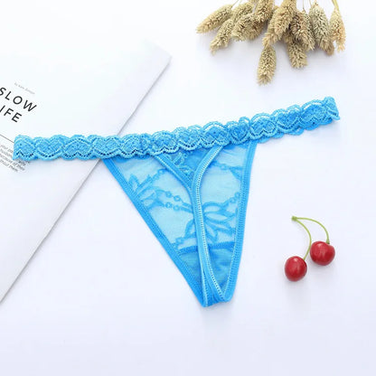 Custom Name Crystal Letter Thong Lace Bikini Panties Personality G-String Low Waist Briefs Body Jewelry For Lovers Gifts