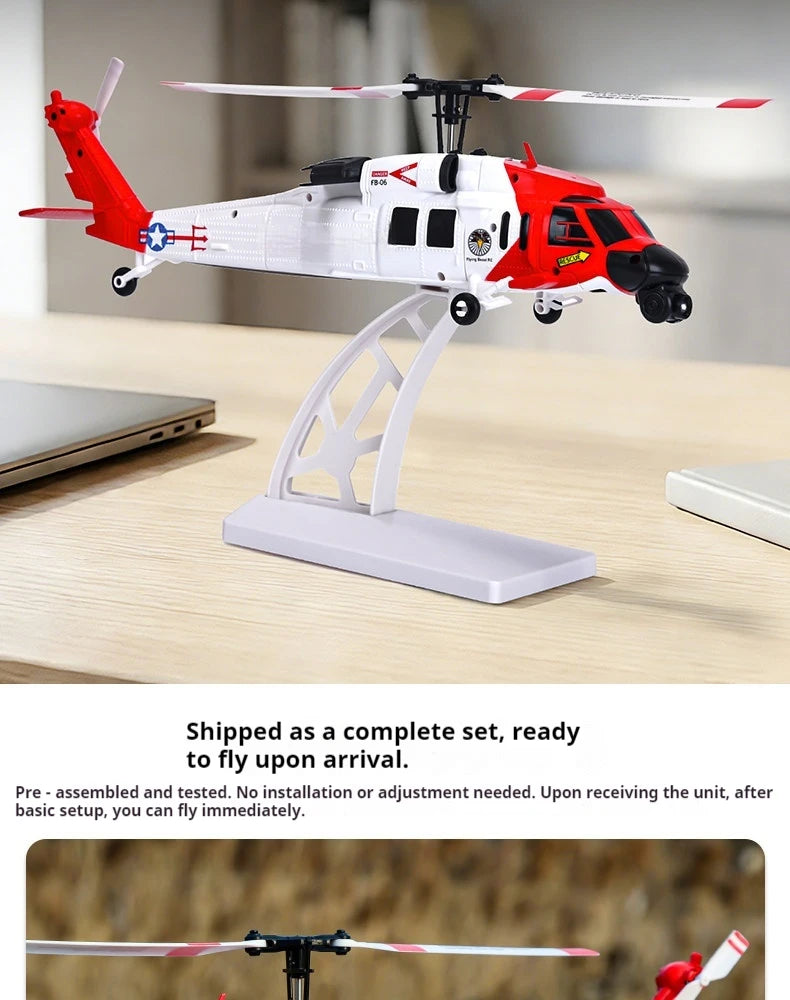 FB06 Black Hawk Remote Control Helicopter 4 Channel Optical Flow Positioning Simulation Model