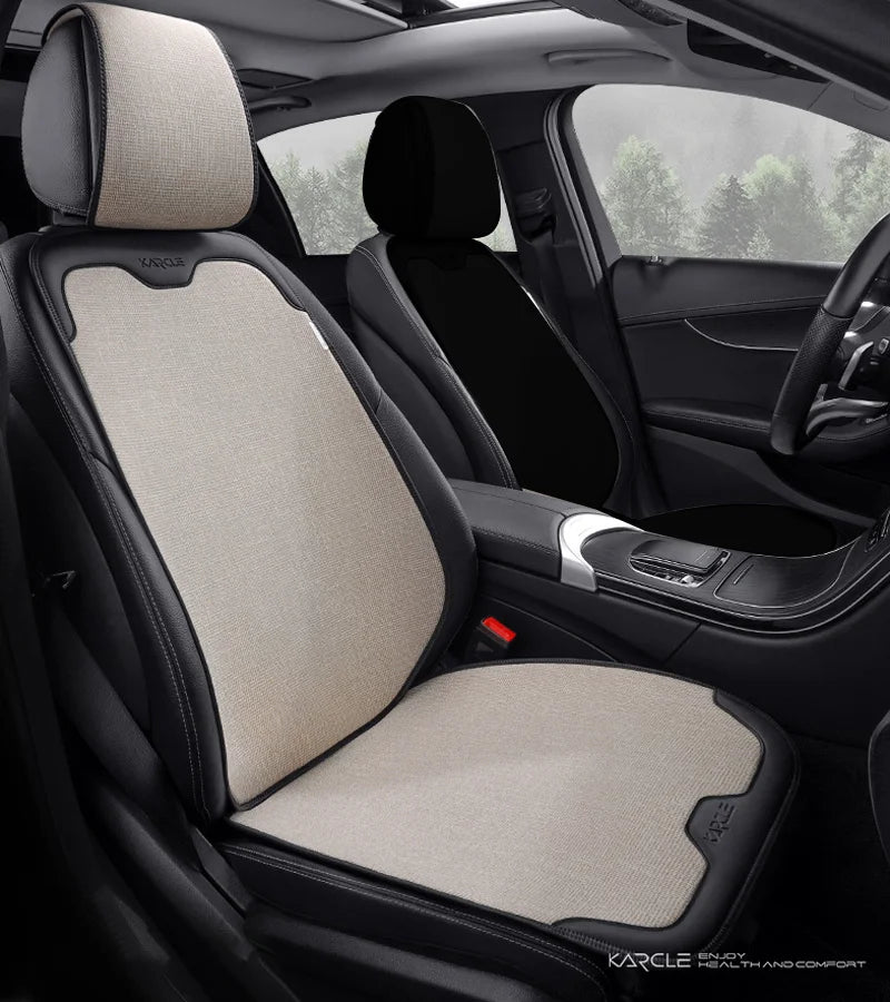 Karcle Car Seat Cover Linen Cotton Car Seat Cushion Soft Universal Auto Seat Cushion Chair Protector Auto Seats Cover Office Pad