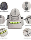 Tennis Bag Portable Tennis Backpack Large Capacity Ball Pack Racket Storage Daypack Outdoor Pickleball Bag with Shoe Compartment