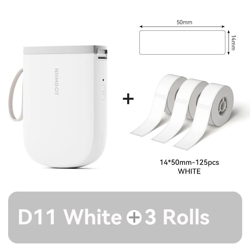 D11 Mini Label Printer 300DPI, Bluetooth Wireless Inkless Sticker Maker, Portable Label Machine for Name Tags, Kitchen & Home