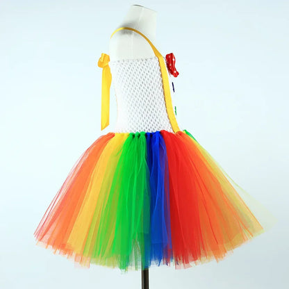 Funny Circus Clown Costume for Girls Carnival Party Dresses Naughty Joker Cosplay Halloween Costume for Kids Fancy Tutu Dress Up