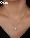 1.0 CT VVS1 D Moissanite Flower Wedding Charm Necklace 925 Sterling silver Round Diamond Cut Moissanite Pendant Necklace