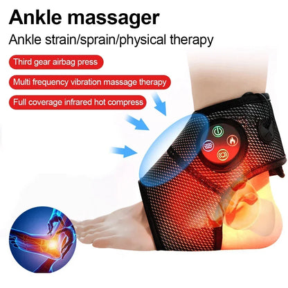 Electric Heated Ankle Support Wrap Warmer Temperature Adjustable Ankle Brace Protector for Ankle Injuries Pain Relief