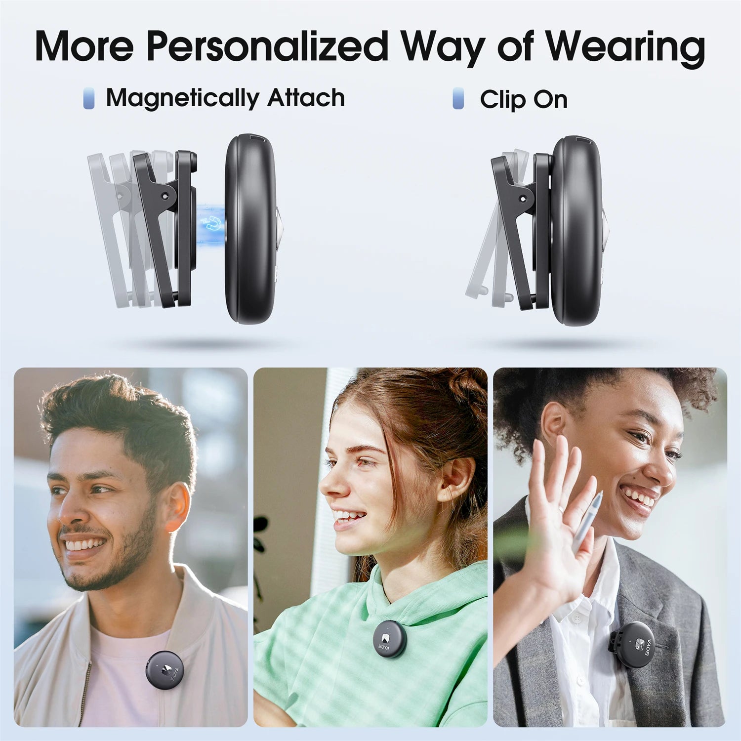 Omic 2-in-1 Wireless Lavalier Lapel Microphone for iPhone Android Smartphones Type-C Youtube Video Recording Streaming Vlog