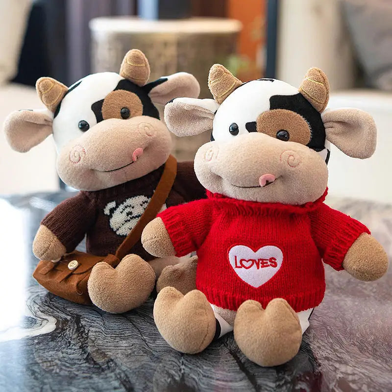 Hot toys Cute Cow Doll Little Cow Plush Toy Chinese Zodiac Cow Doll Cloth Doll New Year's Gift Girl's Birthday Gift