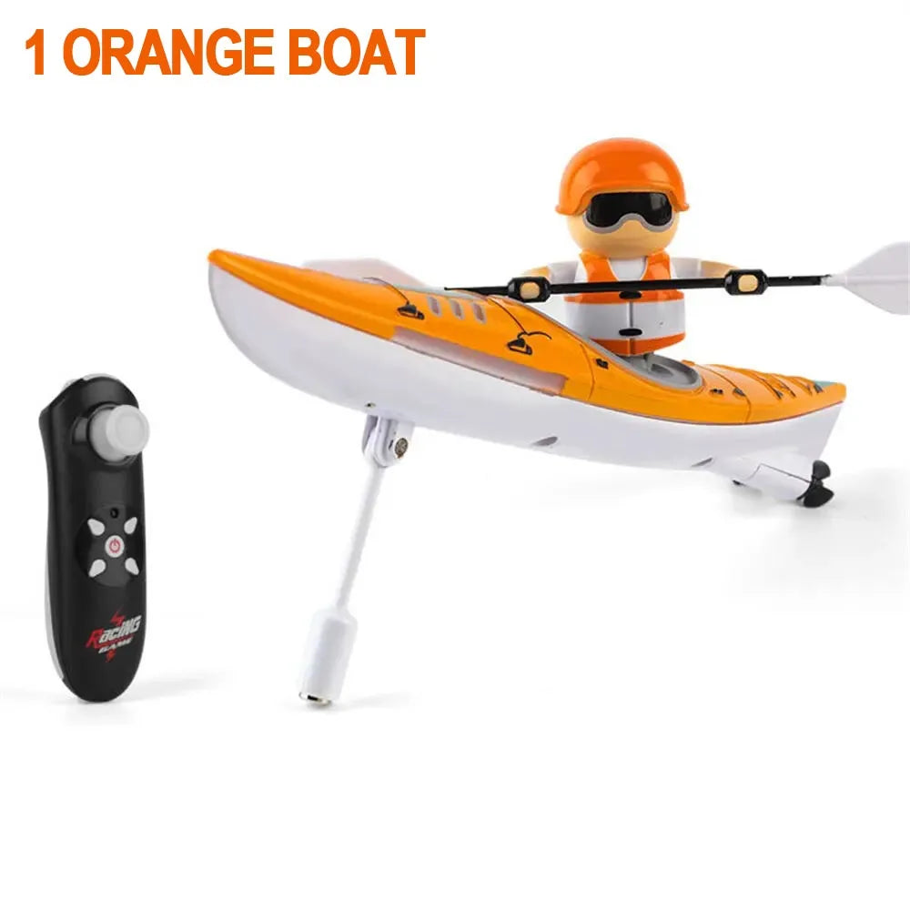 Rc Boat Kayak Racing Ship 2.4G Remote Control Rowing Boat Paddling Water Competition Games Summer Outdoor Toy for Boys Gift