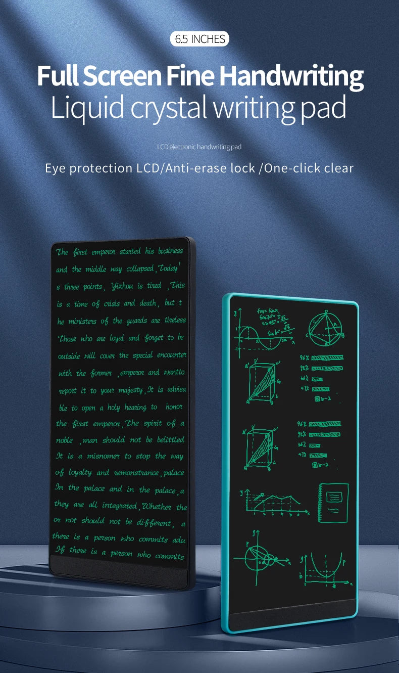 6.5-inch Screen Superfine Handwriting LCD Writing Board Meeting megnetic Single/Double Sided Pad Liquid Drawings Tablet