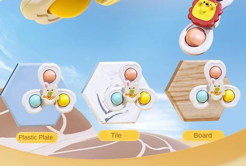 3PCS Suction Cup Rotating Toy for  Hand-eye Coordination Educational Training, Bath & Travel toy, Birthday Christmas Gift