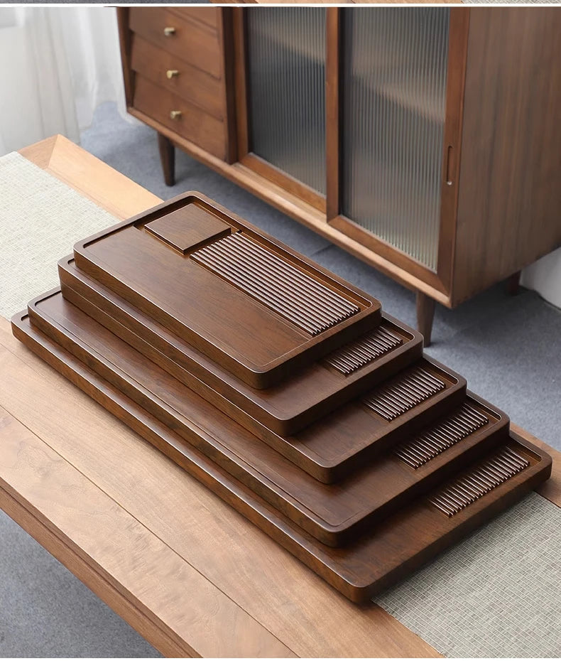 Tea Tray Household Solid Wood Tea Brewing Table Light Luxury High-End Tea Tray Kung Fu Tea Set Office Desk Wooden Tray