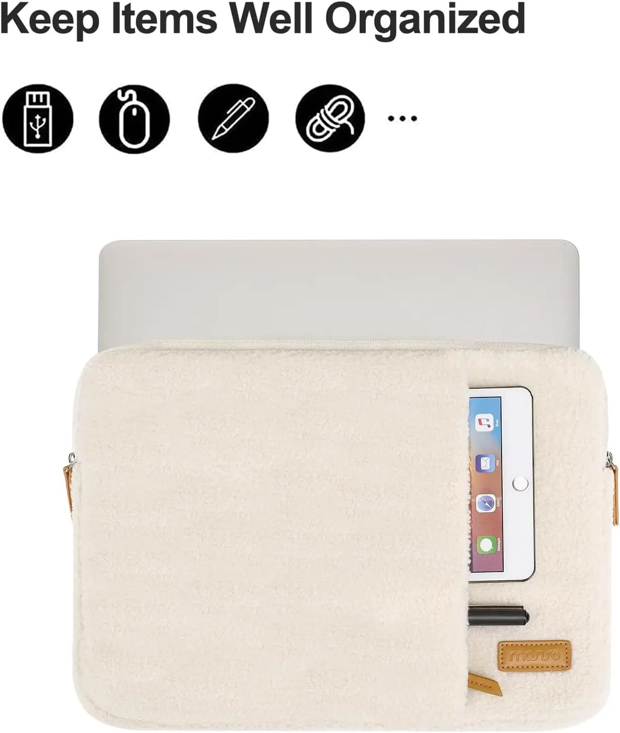 Laptop Sleeve for Macbook Pro 14 Case 13-13.3 inch Plush Notebook Carrying Case Cute PC Cover Shockproof Computer Briefcase Cove