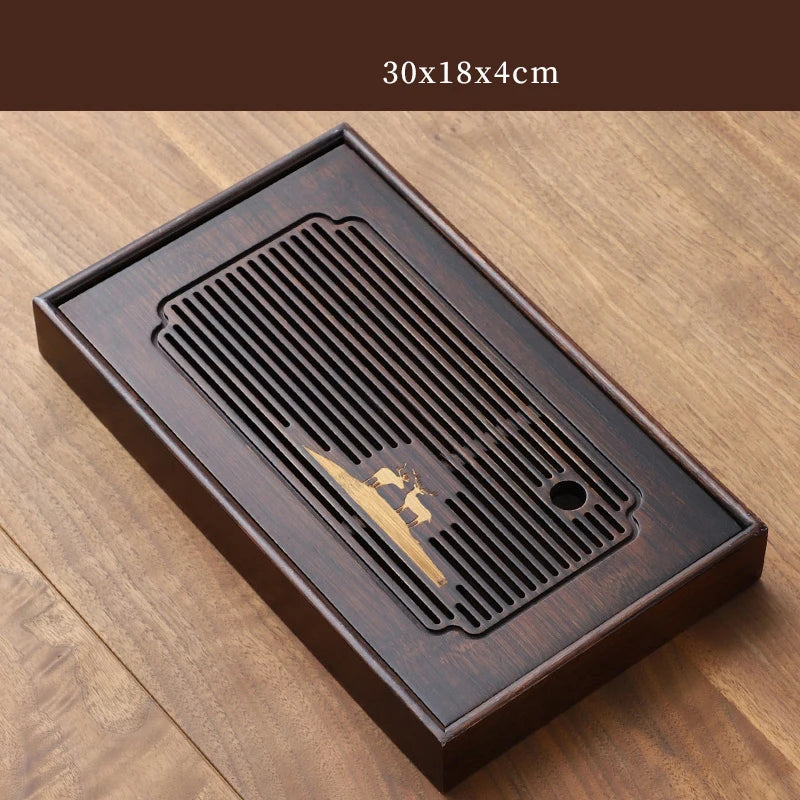 Chinese Natural Bamboo Tea Tray Water Storage Kung Fu Tea Set Household Rectangular Tea Board Chinese Tea Storage Tray