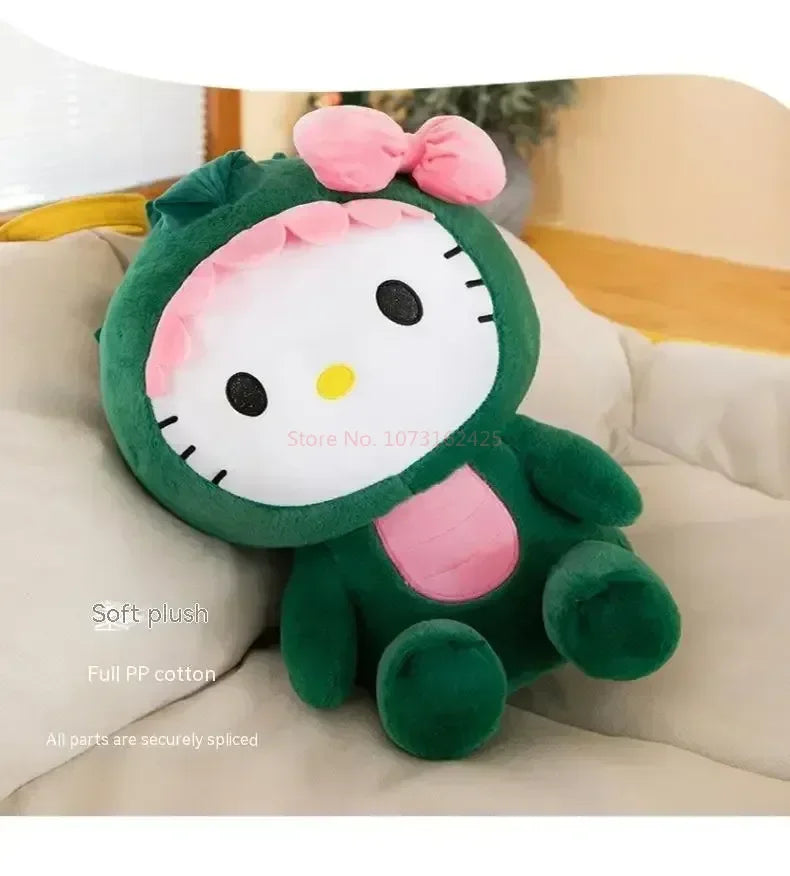 Cartoon Dinosaur Kitty Plush Pillow Soft Stuffed Doll