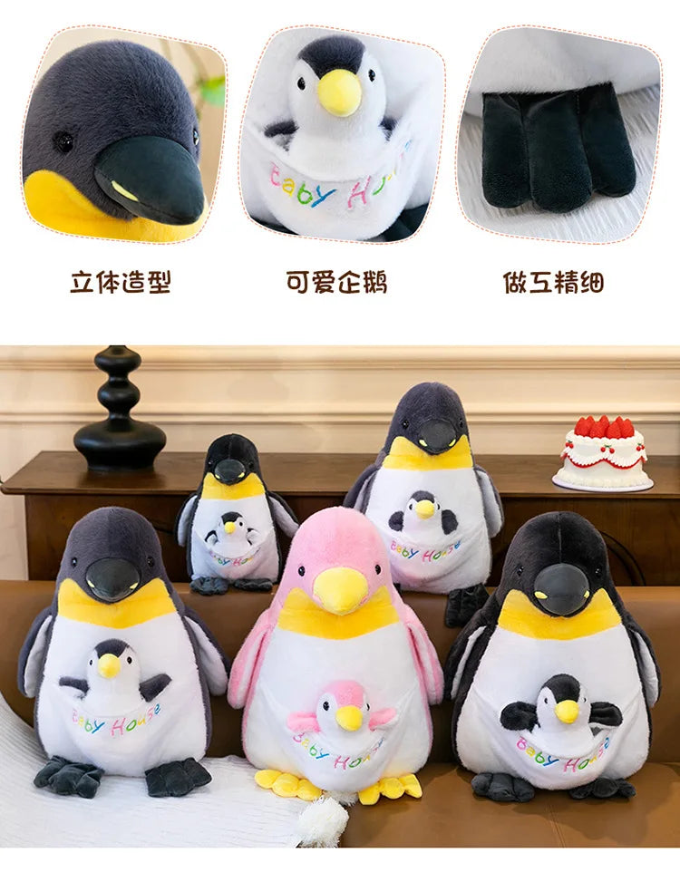 Mother Baby Penguin Plush Stuffed Doll Toy