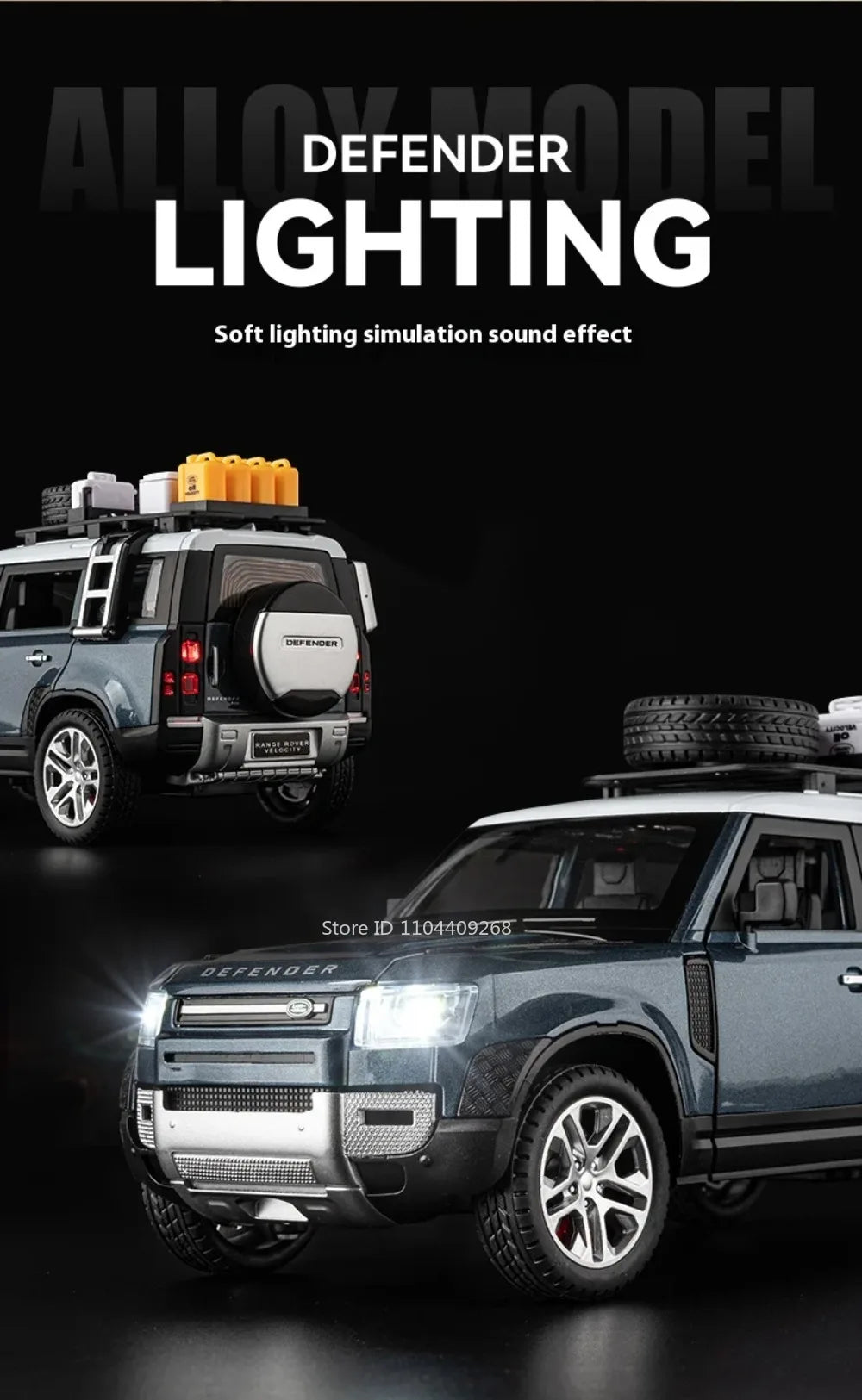 1:24 Land Rover Defender Range Rover Car Model Toy Alloy Diecast Sound Light SUV Off-road Vehicle Ornaments  Gifts