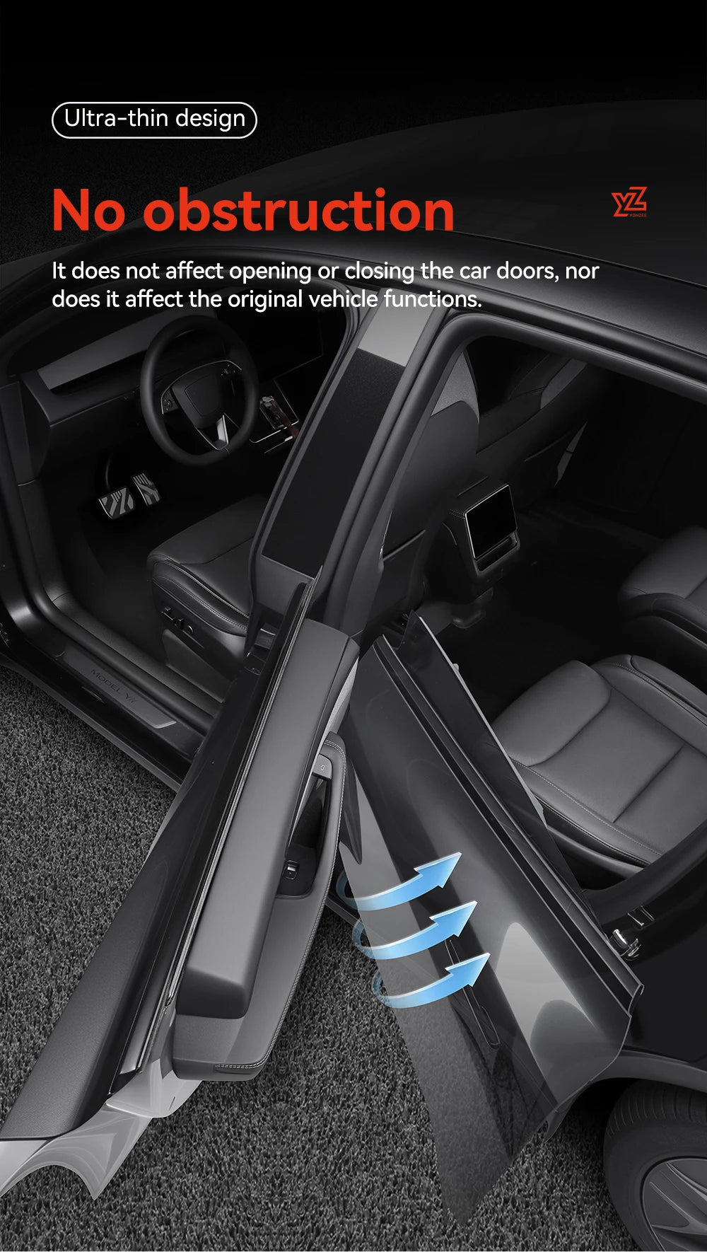 TPE Door Sill and A B Pillar Protector Set for Tesla Model YL 2026 Anti Kick Waterproof Threshold Guard