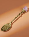 1 Pcs Crystal Head Spoon Vintage Carved Alloy Coffee Spoon Ice Cream Dessert Tea Dining Kitchen Accessories