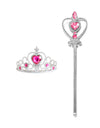 Kids Rhinestone Tiara Crown and Magic Wand with Glitter Crystal Head Hoop Jewelry Hair Accessories for Girls Teens Birthday Gift
