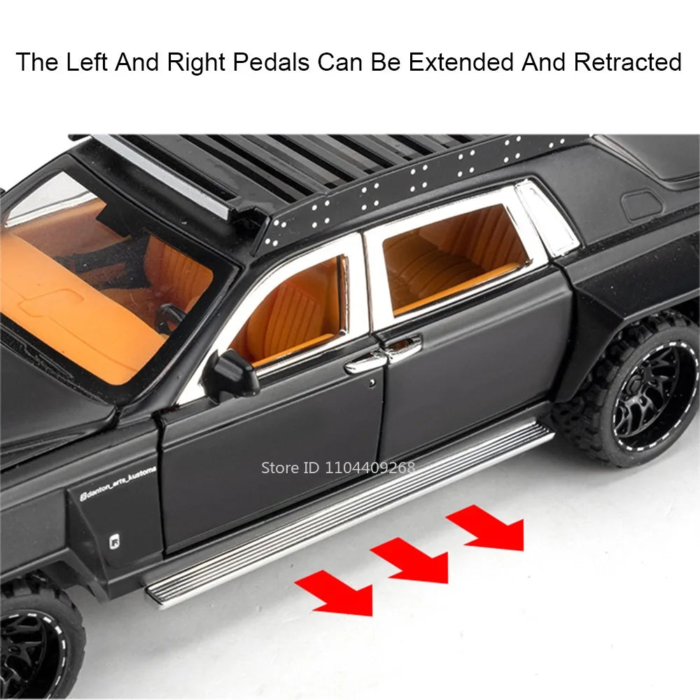 1:32 Scale Rolls-Royce Phantom 6x6 Wraith Car Model Toy Diecast Metal Alloy Off-Road Vehicle Models Sound Light Gifts