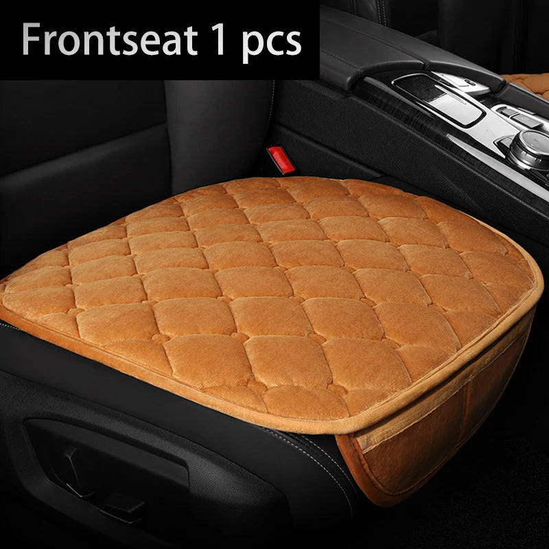 Plush Winter Car Seat Cover Warm Flocking Cloth Seat Cushion