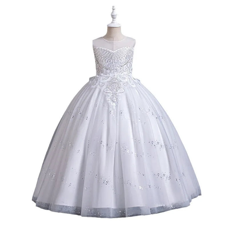 Christmas Girls Princess Ball Gown Fluffy Tulle Birthday Dress for Flower Girl Wedding Pageant Holiday Party Dress