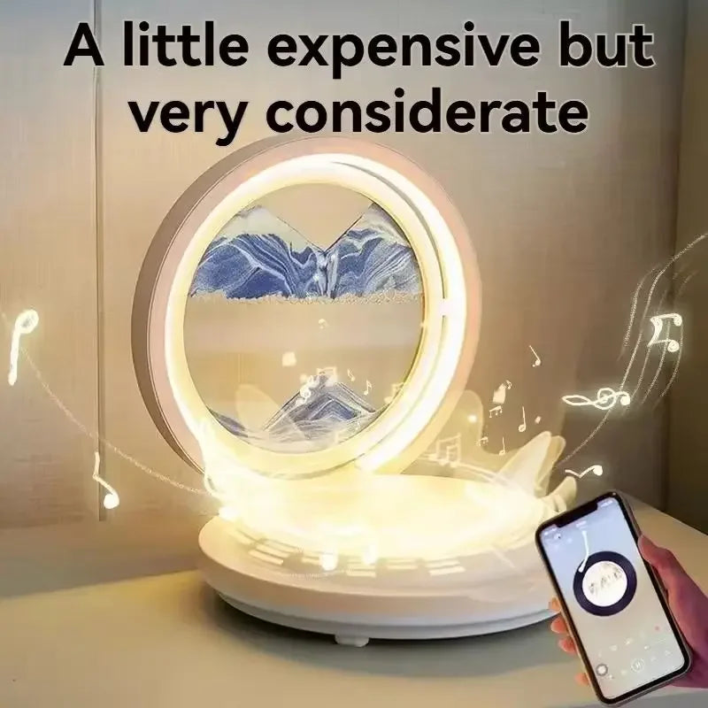three in one folding sand painting bedside table lamp multifunctional wireles charging Bluetooth sound system music