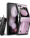 Dual Layer Rugged Protective Cover with Rotatable Belt Clip Screen Hinge Protection Case for Samsung Galaxy Z Flip 5